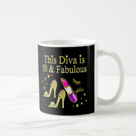 GLITZY GOLD 50. BIRTHDAY DIVA DESIGN TASSE