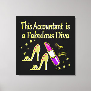 GLITZY GOLD ACCOUNTANT DESIGN LEINWANDDRUCK