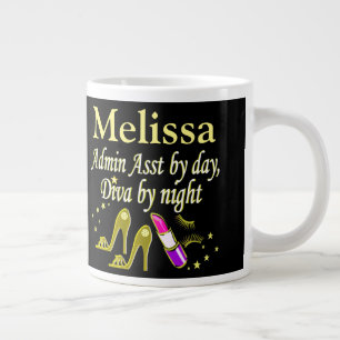 GLITZY GOLD ADMIN ASST PERSONALISIERTE MUG Jumbo-Tasse