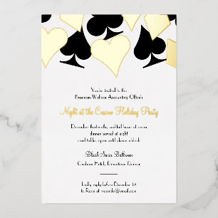 Glitzy Gold Card Anzugs Gala oder Formales Event Folieneinladung
