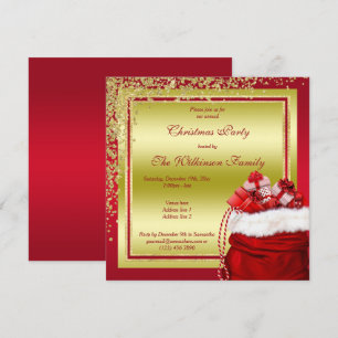 Glitzy Gold Confetti & Weihnachtsgeschenke Weihnac Einladung