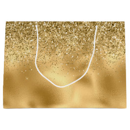 Glitzy Gold Glam Glitzer Sparkle     Große Geschenktüte