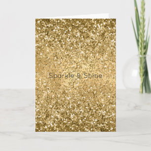 Glitzy Gold Glam Glitzer Sparkle Karte