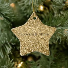 Glitzy Gold Glam Glitzer Sparkle Keramik Ornament