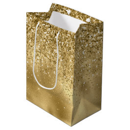 Glitzy Gold Glam Glitzer Sparkle    Mittlere Geschenktüte