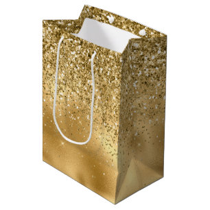 Glitzy Gold Glam Glitzer Sparkle    Mittlere Geschenktüte