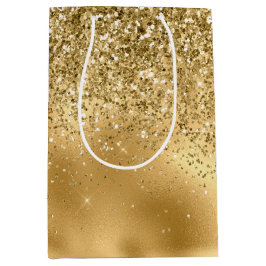 Glitzy Gold Glam Glitzer Sparkle    Mittlere Geschenktüte
