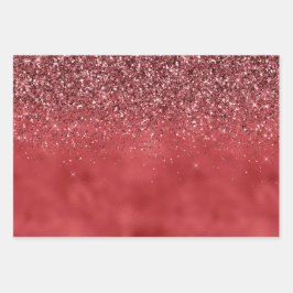 Glitzy Gold Green Red Glitzer Sparkasse Geschenkpapier Set