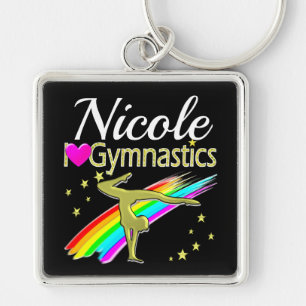 GLITZY GOLD I LIEBE GYMNASTICS CUSTOMIZIERTES DESI SCHLÜSSELANHÄNGER