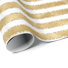 Glitzy Gold White Glam Glitzer Geschenkpapier