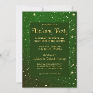 Glitzy Green Holiday Party Einladung