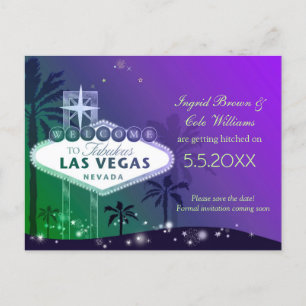 Glitzy Las Vegas Wedding Save the Date Ankündigungspostkarte