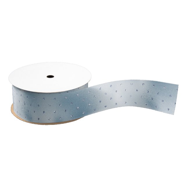 Glitzy Light Blue Polka Dots Ripsband (Spule)