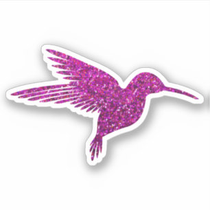 Glitzy Lila Hummingbird Glitzer Decals Aufkleber