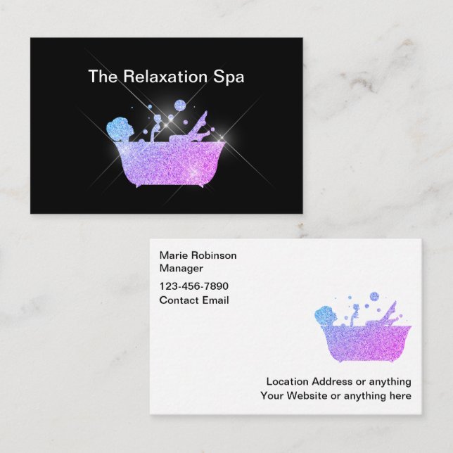 Glitzy Med Wellness-Center Beauty Business Cards Visitenkarte (Vorne/Hinten)