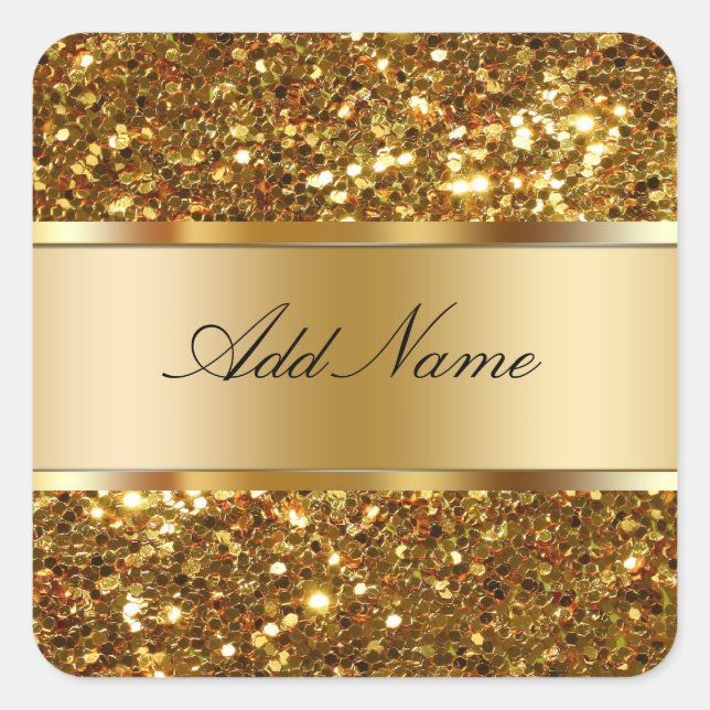 Glitzy Monogram Sticker Labels (Vorderseite)