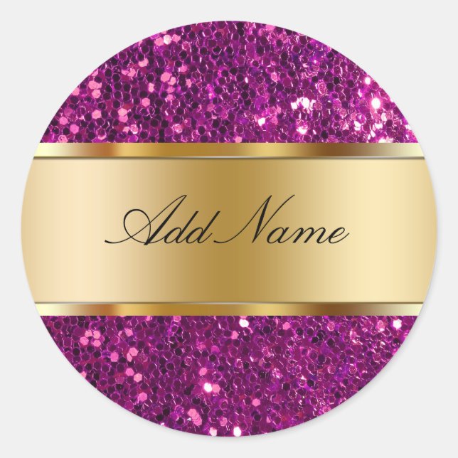 Glitzy Monogram Sticker Labels (Vorderseite)