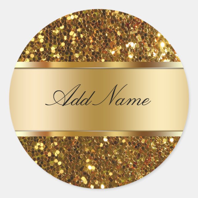 Glitzy Monogram Sticker Labels (Vorderseite)