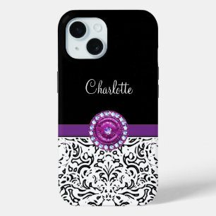 Glitzy Monogram Trendy Kristall Damask Case-Mate iPhone Hülle