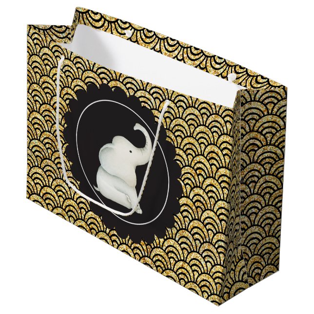 Glitzy-Party Große Geschenktüte (Vorderseite Schrägansicht)