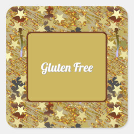 Glitzy Party Special Food Gluten Free Quadratischer Aufkleber