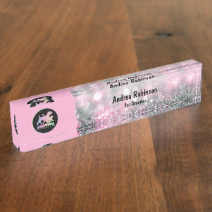 Glitzy Pet Grooming Monogramm Schreibtisch Name Pl Namensplakette