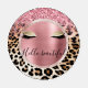 Glitzy Pink Glitzer Gold Eyelashes Leopard Untersetzer Set (Einzeln)