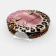 Glitzy Pink Glitzer Gold Eyelashes Leopard Untersetzer Set (Set)