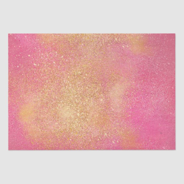 Glitzy Pink Gold Sparkle Shine Seidenpapier (Vorderseite)
