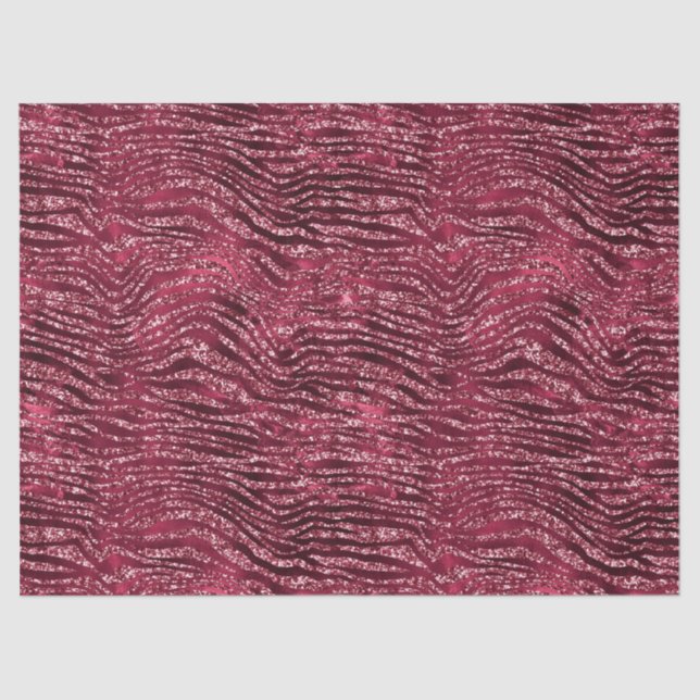Glitzy Red Glitzer Animal Print Seidenpapier (Vorderseite)