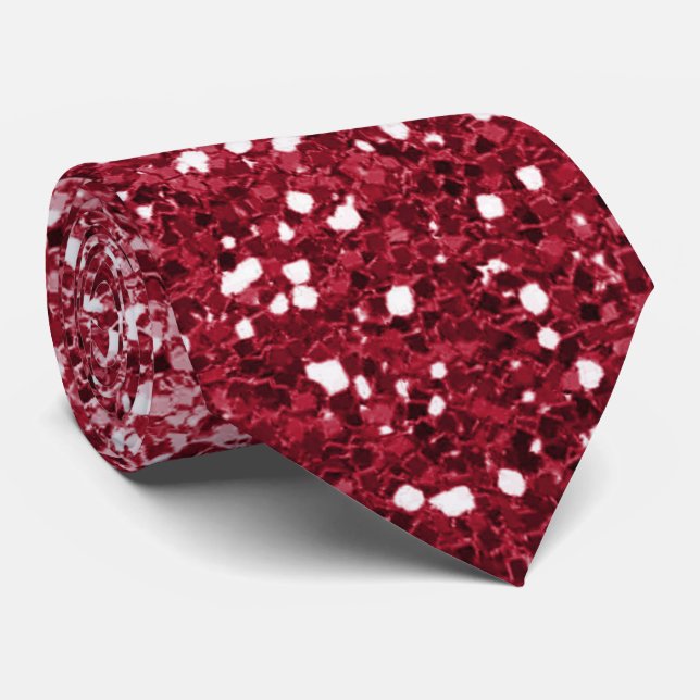 Glitzy Red Ombre Neck Tie Krawatte (Gerollt)