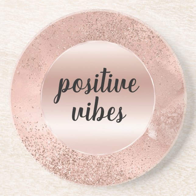 Glitzy Rose Blush Pink Sparkasse        Getränkeuntersetzer (Vorne)