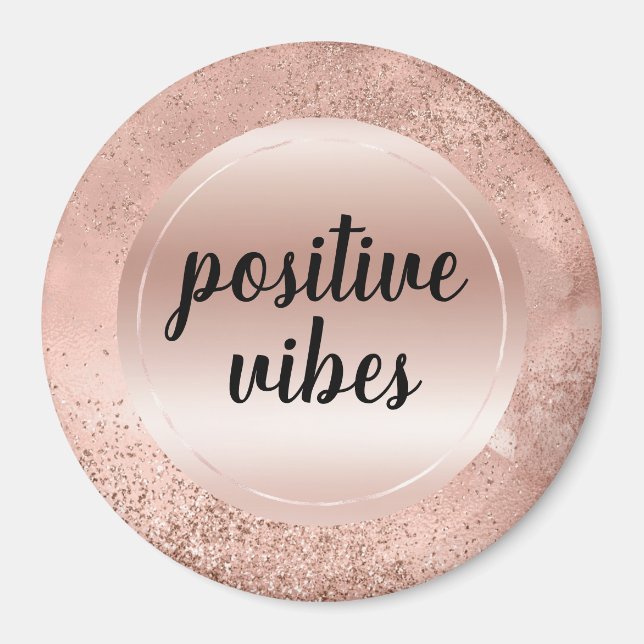 Glitzy Rose Blush Pink Sparkle Magnet (Vorne)