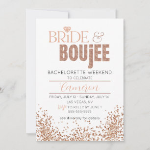 Glitzy Rose Gold I Bachelorette Einladung