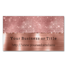 Glitzy Rose Gold Sparkle Magnetische Visitenkarte