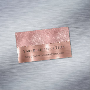 Glitzy Rose Gold Sparkle Magnetische Visitenkarte