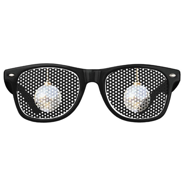 Glitzy Silver Ball New Year's Eve Day Celebration Partybrille (Vorderseite)