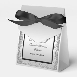 Glitzy Silver & Black 25. Hochzeitstag Geschenkschachtel