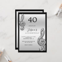 Glitzy Silver Musiknotens Geburtstag