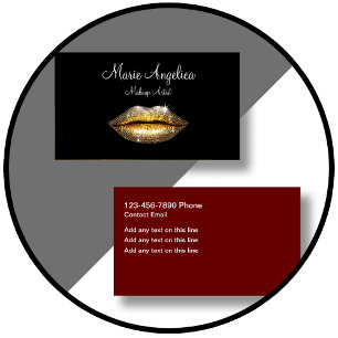 Glitzy Trendy Makeup Fashion Business Cards Visitenkarte