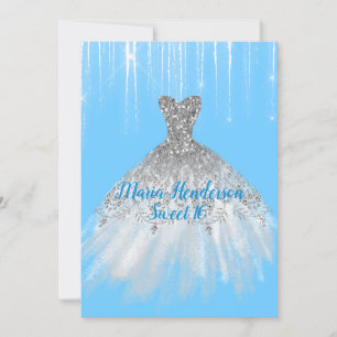 Glitzy Winter Themed Sweet 16 Geburtstagseinladung Einladung