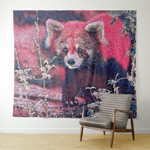 GlitzyAnimal_RedPanda_005 Wandteppich