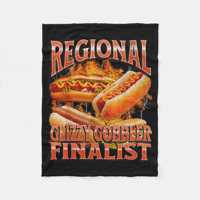 Glizzy Gobbler Lustiger Wiener Hot Dog Meme Bootle Fleecedecke (Vorderseite)