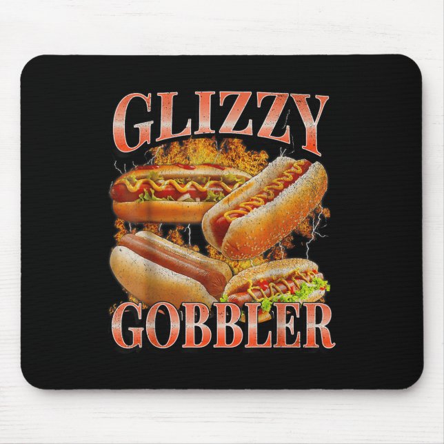Glizzy Gobbler Lustiger Wiener Hot Dog Meme Bootle Mousepad (Vorne)