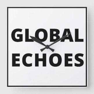 Global Echoes Clock Quadratische Wanduhr