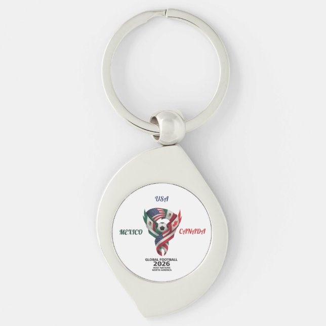 Global Football 2026 Keychain| Mexico USA Canada  Schlüsselanhänger (Vorderseite)