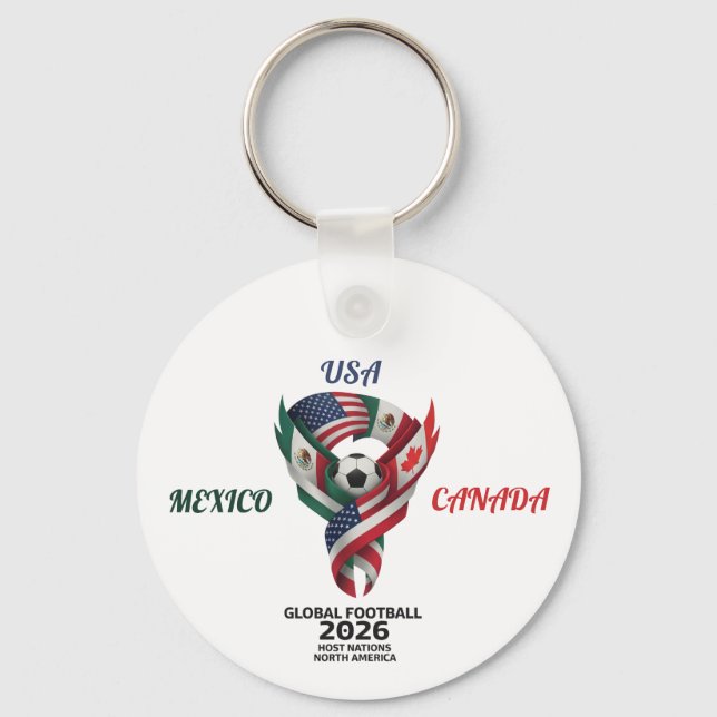 Global Football 2026 Keychain| Mexico USA Canada  Schlüsselanhänger (Vorderseite)