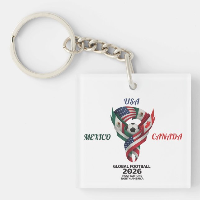 Global Football 2026 Keychain| Mexico USA Canada  Schlüsselanhänger (Vorderseite)