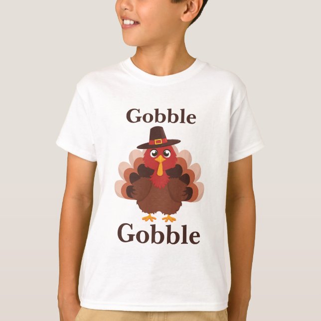Global Gobble Niedlich Türkei Erntedank T-Shirt (Vorderseite)