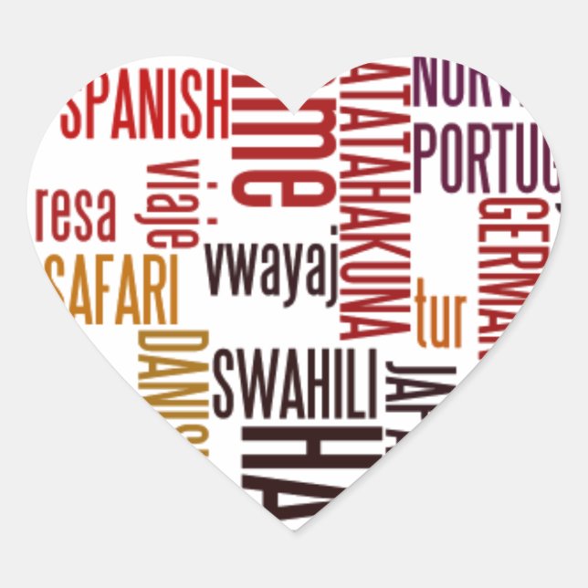 Global Groove: Hakuna Matata in jeder Sprache Herz-Aufkleber (Vorderseite)
